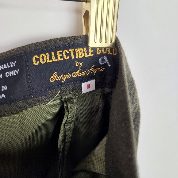 Collectible Gold by Giorgio Sant Angelo Vintage Green Wool Skirt Sz 10 - Picture 6 of 7